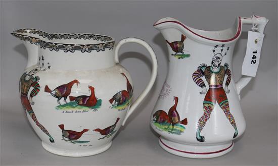 Two Victorian Jester pottery jugs